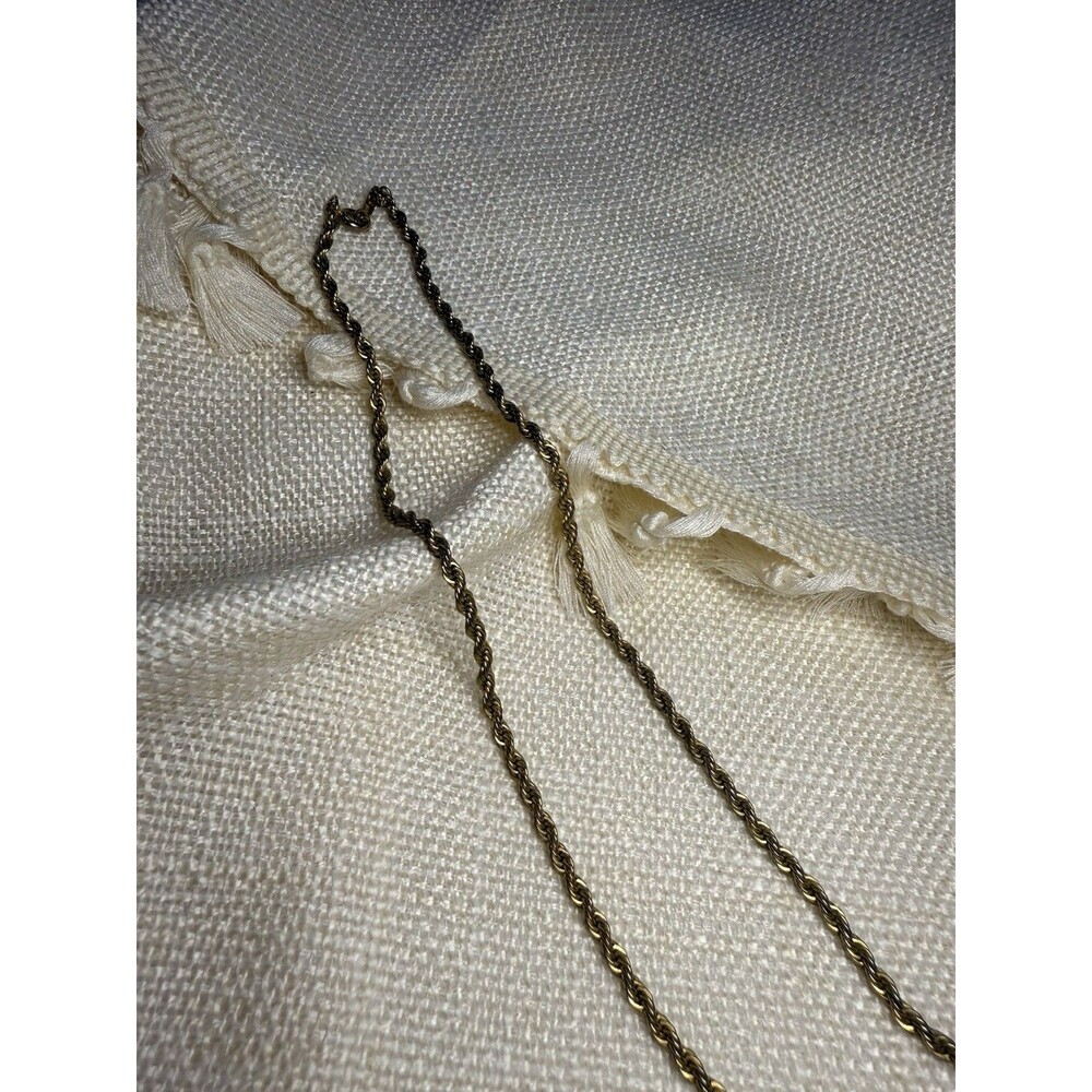 Vintage Gold Plated Rope Chain Necklace 18” – Twisted Rope‎ Design – Unisex